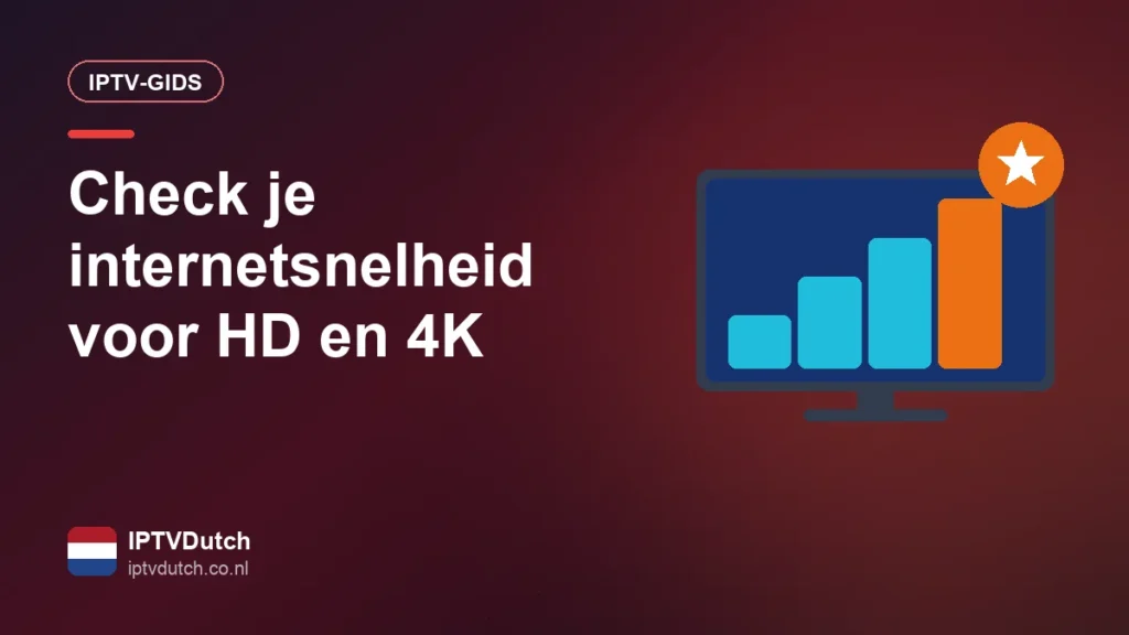 Speedtest op een laptop naast een televisie met IPTV
