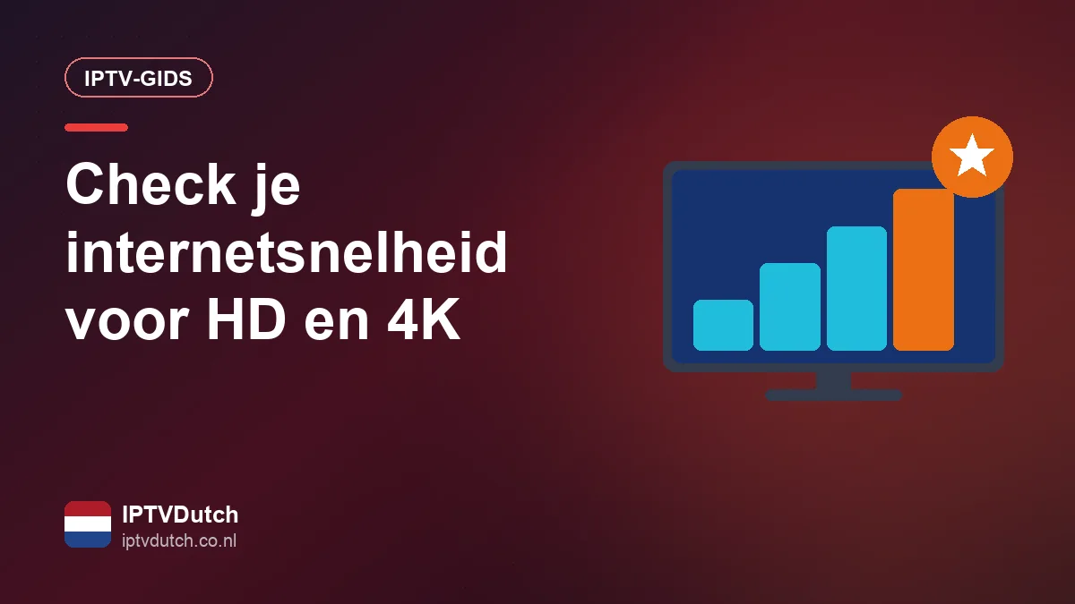 Speedtest op een laptop naast een televisie met IPTV