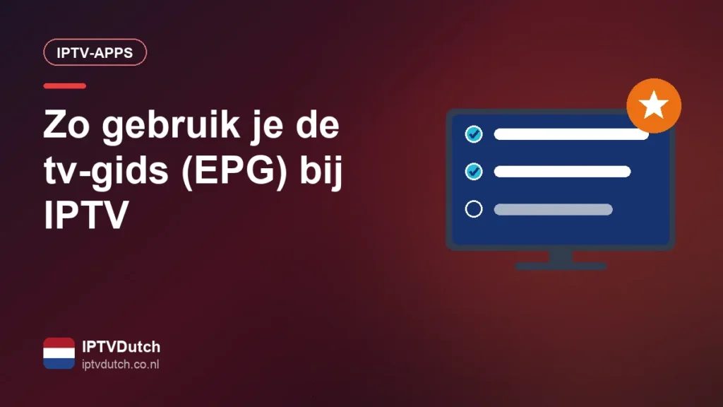 Tv-gids (EPG) geopend in een IPTV-app op een televisie
